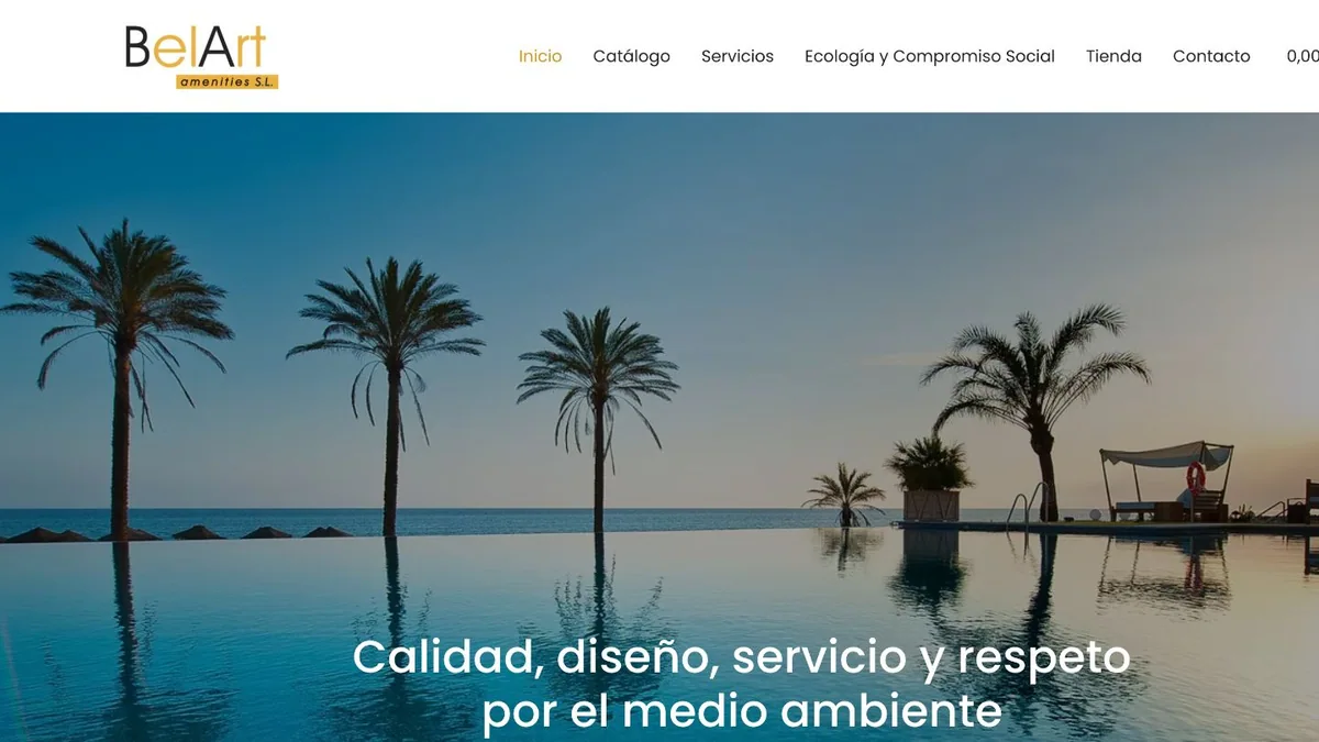 Captura de la web de Belart Amenities
