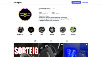 Perfil público de Instagram de Girona Motor Shop, capturado el 18 de octubre de 2026