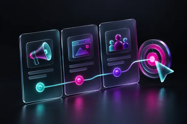 Ilustración de estrategia de publicidad digital
