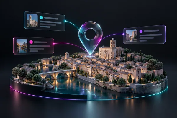 Ilustración de SEO local en Girona